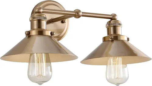 Miniatura 17 de JONATHAN Y JYL7427B JYL7427B del 17 de julio, lámpara de pared de sombra metálica de 44.5 cm con 2 luces, estilo granja contemporáneo transicional