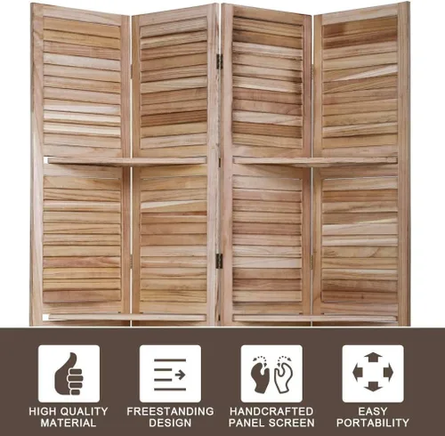 Miniatura 4 de Divisores de habitación y pantallas plegables de privacidad, 4 paneles de 69 pulgadas de alto, divisor de separación de habitación portátil con 3