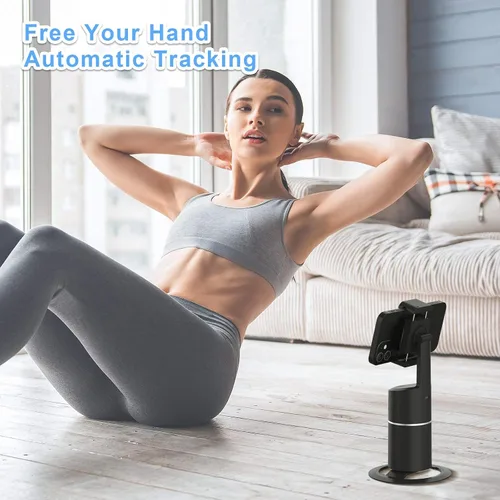 Miniatura 7 de Soporte de teléfono de seguimiento automático, rotación de 360°, soporte de pista de cuerpo facial, trípode de seguimiento para grabación de vlog
