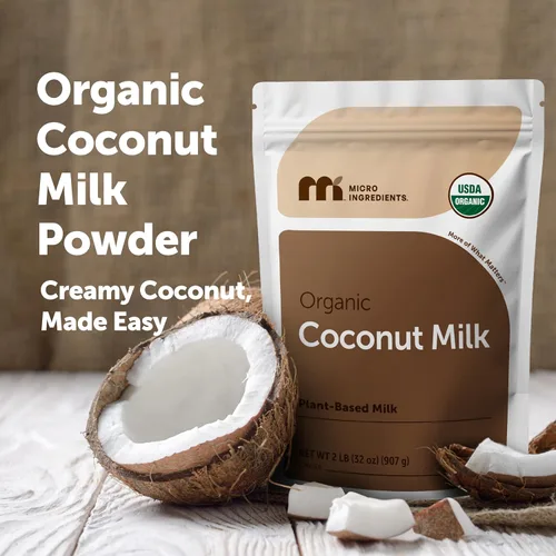 Miniatura 7 de Micro Ingredients Polvo de Leche de Coco Orgánico, 2 Libras Crema para Café, Té y Batidos a Base de Plantas Puro y Rico en MCT Sin