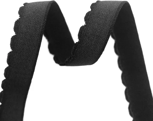 Miniatura 3 de DIY PARK 5 Yarda 1/2 "0.512 in Brillante Nylon Felpa Elástico Spandex Banda Hombro Correas Sujetador Correa Ropa Interior Lencería Costura Trim Negro