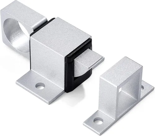 Miniatura 6 de INIRET 4 paquetes de pestillos de cierre automático para puertas, cerradura de puerta de resorte plateada, pestillo de seguridad de aleación