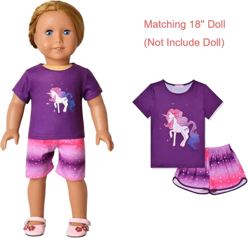Miniatura 6 de CHILDRENSTAR Conjunto de pijama de verano a juego para niñas y muñecas