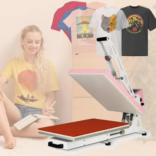 Miniatura 9 de Máquina de prensa de calor deslizante de 16 x 24 pulgadas para camisetas, placa extraíble de concha, impresora de sublimación digital industrial