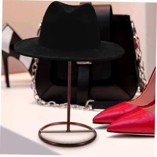 Miniatura 4 de Beavorty Soporte de escritorio, 1 unidad, estante de exhibición de sombreros de hierro resistente para uso minorista, soporte de exhibición