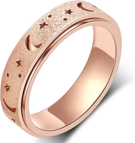 Miniatura 24 de Anillo de alivio de la ansiedad, anillo giratorio para aliviar el estrés, de acero inoxidable, anillo giratorio para mujeres, hombres, unisex