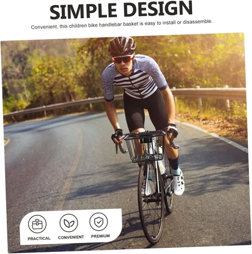 Miniatura 4 de Cesta de hierro para bicicleta, cesta delantera de bicicleta, contenedor de bicicleta, accesorios para bicicleta de montaña, cesta para manillar
