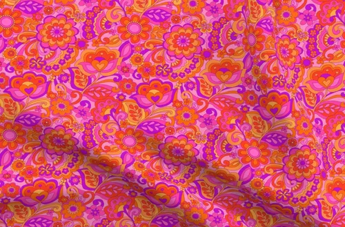 Miniatura 11 de Spoonflower Tela – Rayas psicodélicas retro vintage olas Groovy 70s tonos cálidos impresos en tela de algodón de la firma de pétalos por The Yard