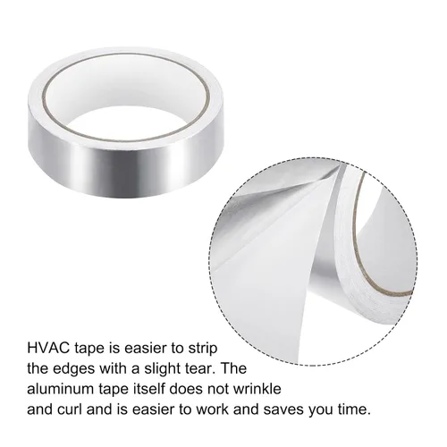 Miniatura 4 de MECCANIXITY Cinta de papel de aluminio, cinta de aluminio de 1.18 pulgadas x 32.8 pies (3.1 mil), cinta HVAC de alta temperatura, cinta de aluminio
