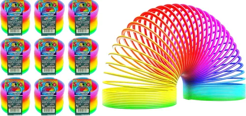 Miniatura 11 de JA-RU Big Rainbow Spring Toys for Kids (3 unidades) - Juguete clásico de resorte helicoidal de plástico Juguetes para ansiedad para aliviar