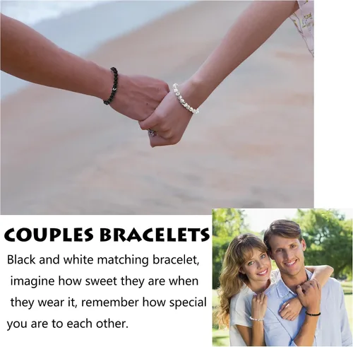 Miniatura 3 de Regalos románticos de aniversario para mujeres y hombres, pulseras a juego regalos para parejas, novio, novia, mi amor, prometido, recién casado