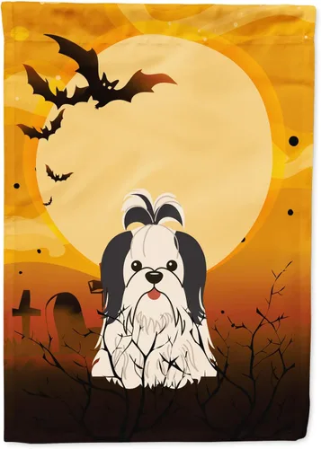 Miniatura 62 de Caroline's Treasures BB4307GF - Bandera de Halloween Airedale para jardín, bandera decorativa para patio exterior, obras de arte de patio, macizos