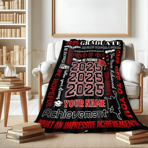Miniatura 5 de Mantas personalizadas para clase de 2024 con nombre, manta de forro polar de 30 x 40 pulgadas para niños, regalos de graduación suaves y acogedores