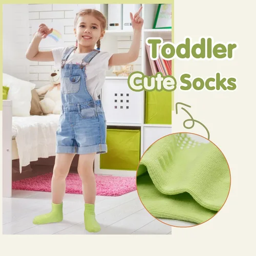 Miniatura 3 de Tphon Calcetines Antideslizantes para Niñas Pequeñas Calcetines Antideslizantes para Bebés con Agarres para Niños y Niñas 12 Pares para Niños de 0-7