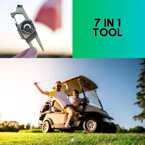 Miniatura 3 de Birdie Hunter Herramientas y marcadores de golf Marcador de bolas de calibre 12 Herramienta de golf 7 en 1