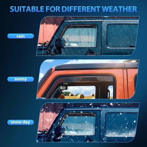 Miniatura 6 de Nilight Protectores de lluvia duraderos para Ford F150 Super Crew 2009-2014, F150 SVT Raptor 2010 2011 2012 2013 2014, viseras de ventana