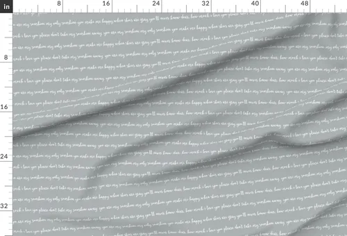 Miniatura 2 de Spoonflower Tela - You Sunshine Grey Typography Grey Love impreso en tela de gasa Fat Quarter - Vestidos de moda para costura para decoración
