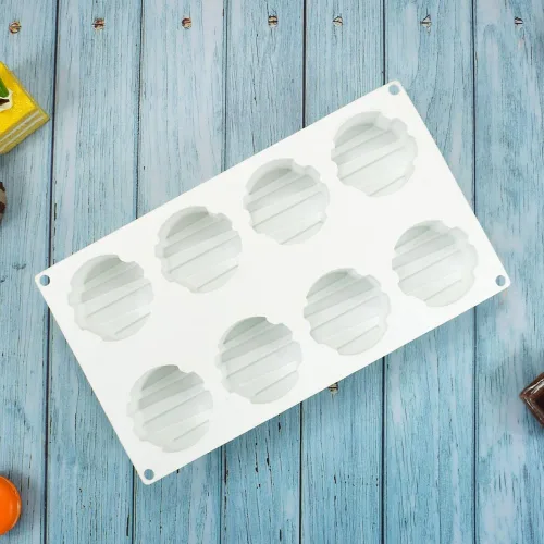 Miniatura 7 de Molde de silicona antiadherente 3D con forma cuadrada de cilindro pequeño, 8 agujeros, para pastelería DIY, gelatina, magdalenas, mousse, helado