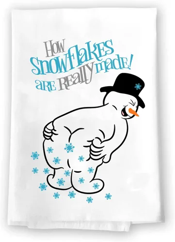 Decoración navideña | Toallas de cocina y baño | How Snowflakes Are Made, muñeco de nieve | Novedad de invierno de Navidad | Toalla color blanco de