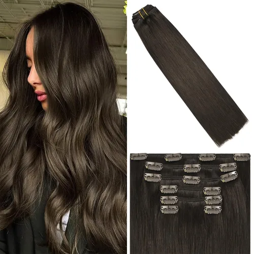 Miniatura 32 de WindTouch - Extensiones de cabello humano Remy con pinzas, color rubio decolorado combinado con balayage, para cabello rubio, 2.47 onzas, N.°