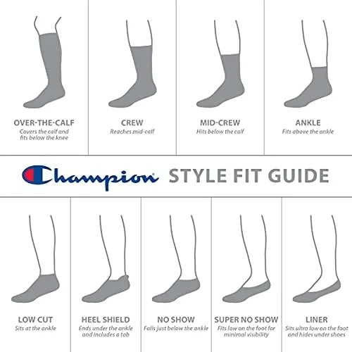 Miniatura 4 de Champion Calcetines para hombre, calcetines de tobillo, calcetines deportivos acolchados, paquete de 6 y 12 pares