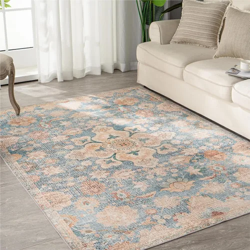 Miniatura 293 de Syalife 4x6 Alfombra Lavable para Área, Ultra Suave Antideslizante, Pila Baja, Alfombra Vintage Resistente a Manchas para Sala de Estar, Alfombra
