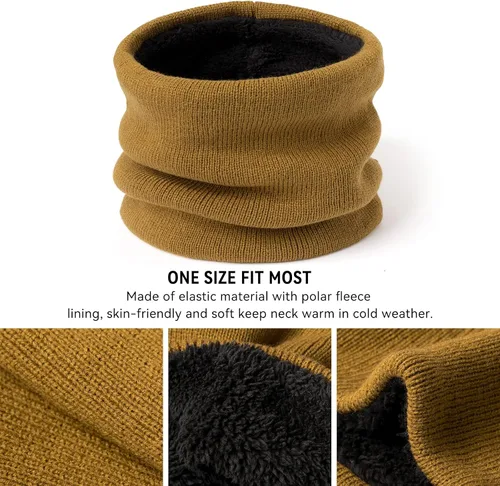 Miniatura 7 de OZERO Juego de 3 piezas de gorro de invierno y bufanda para mujeres y hombres: guantes para pantalla táctil, gorro de punto, calentador de cuello