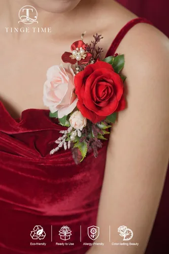 Miniatura 6 de TINGE TIME Ramilletes artificiales de hombro, juego de 2, ramillete floral para madre de la novia para ceremonia de boda, aniversario, cena formal
