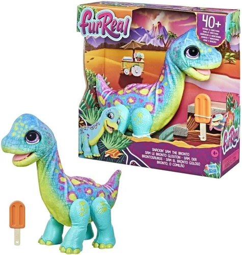 Miniatura 3 de FurReal Snackin' Sam The Bronto, mascotas interactivas, más de 40 sonidos y reacciones, mascotas electrónicas, juguetes de dinosaurio de peluche