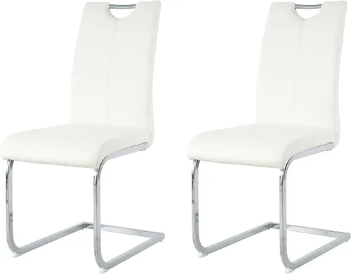 Miniatura 12 de Juego de 2 sillas de comedor, modernas sillas de cocina con respaldo alto con patas de metal y asiento acolchado de piel sintética, sillas de Negro
