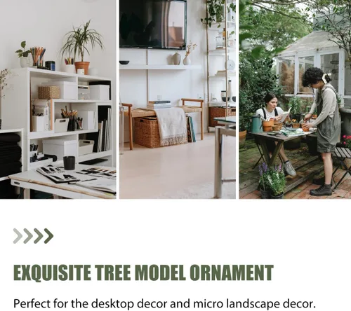 Miniatura 8 de Garneck Árbol modelo mini baobab árbol tren paisaje, arquitectura, árboles falsos, árbol artificial en miniatura, plantas falsas para manualidades