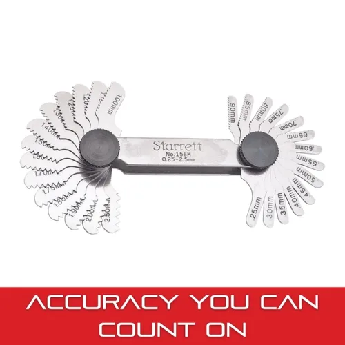 Miniatura 5 de Starrett Medidor de paso de tornillo de acero con dispositivo de bloqueo, ideal para trabajos de construcción y mejoras del hogar, rango