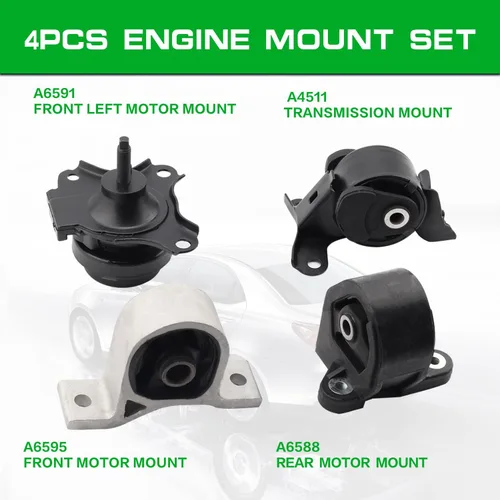 Miniatura 2 de Soporte de motor compatible con 2001-2005 Civic 1.7L Motor Transmisión Automática, OE A6588 A6591 A6595 A4511 Juego de 4