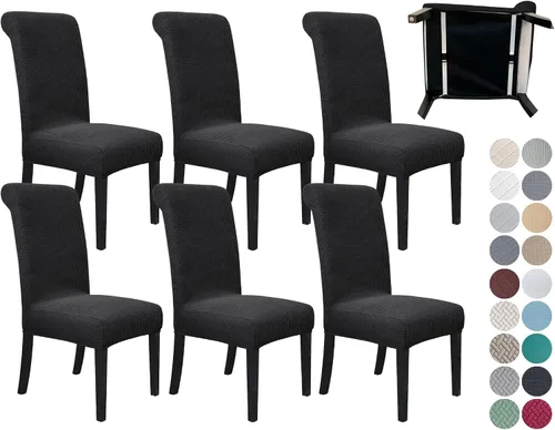 Miniatura 40 de SPRINGRICO Paquete de 2 fundas para sillas de comedor con cinturón de seguridad, fundas elásticas para sillas Parsons lavables, fundas protectoras