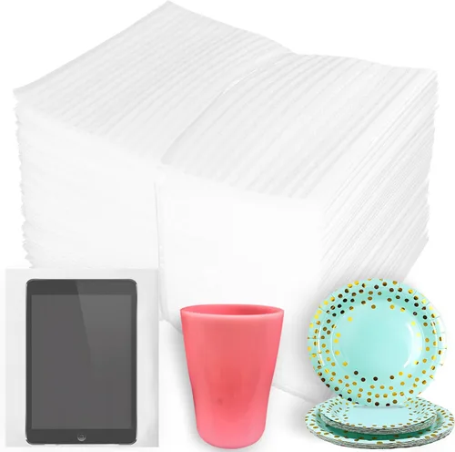 Miniatura 8 de Bolsas de espuma acolchada de 8'' x 10'', 50 piezas de suministros de amortiguación para mudanzas, bolsas de espuma que protegen artículos frágiles