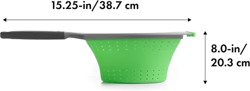 Miniatura 2 de OXO Good Grips Colador de silicona plegable, 2Qt, verde