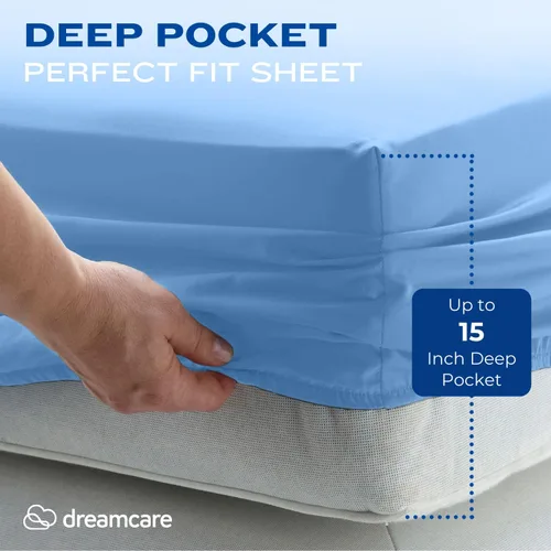 Miniatura 505 de DREAMCARE Juego de sábanas Queen – 6 piezas Sábanas de enfriamiento – hasta 15” Sábanas profundas tamaño Queen – Colección 2500 Supreme – Extra 03