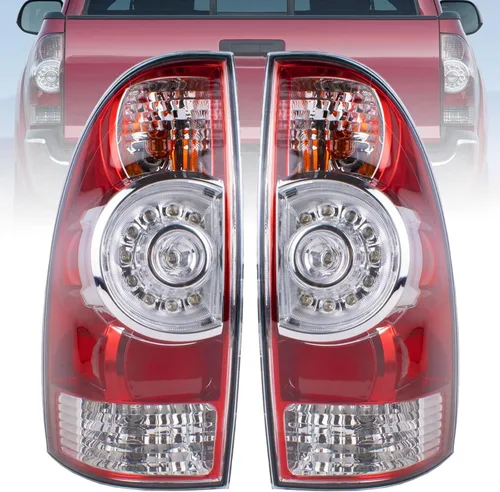 Boine Luz trasera compatible con Toyota Tacoma Pickup 2005-2015 para conductor y pasajero, luces de freno LED, lente LED, bombilla y arnés incluidos