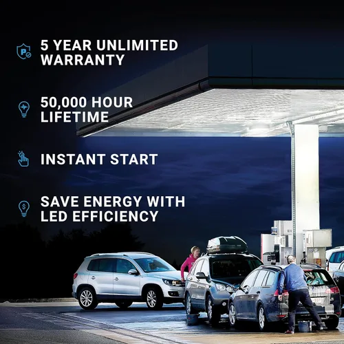 Miniatura 3 de PARMIDA - Luz LED para toldo, 45 W, 0-10 V regulable, 110-277 VAC, IP65 impermeable, certificación ETL, 5000 K (luz de día), 9.6 x 9.6 pulgadas