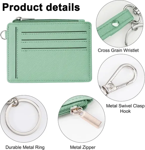 Miniatura 4 de Toughergun Tarjetero delgado para mujer con bloqueo RFID, cartera pequeña con bolsillo frontal para tarjetas de identificación con ventana