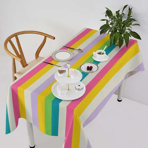 Miniatura 10 de Mantel retro moderno de mediados de siglo, diseño de colores retro de los años 50, resistente al agua, mantel lavable para cocina, comedor, fiesta