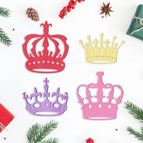 Miniatura 3 de 4 troqueles de corte de metal de corona, troqueles de celebración para hacer tarjetas, tarjetas de papel decorativas en relieve, tarjetas de papel 4
