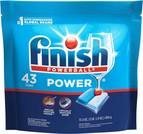 Miniatura 14 de Finish Power Cápsulas para lavavajillas, jabón detergente para lavavajillas sin enjuague previo para limpieza profunda y brillo con poder