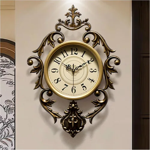 Relojes de pared vintage para sala de estar, relojes de pared grandes decorativos antiguos, 21 x 15 pulgadas, reloj de pared digital retro