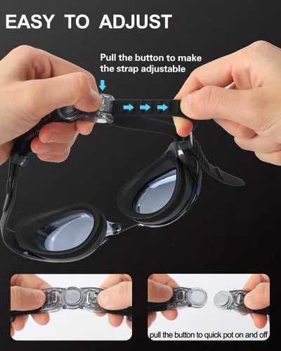 Miniatura 6 de Gafas de natación, paquete de 2 gafas de natación para hombres, mujeres, adultos, jóvenes, antivaho y sin fugas, visión clara, protección UV