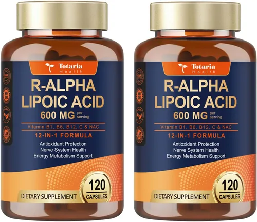 Miniatura 8 de R Ácido Alfa Lipoico 1000 mg con Benfotiamina – Suplemento de ALA de Sodio para Apoyo de Neuropatía, Salud Nerviosa y Antioxidante, Energía Celular
