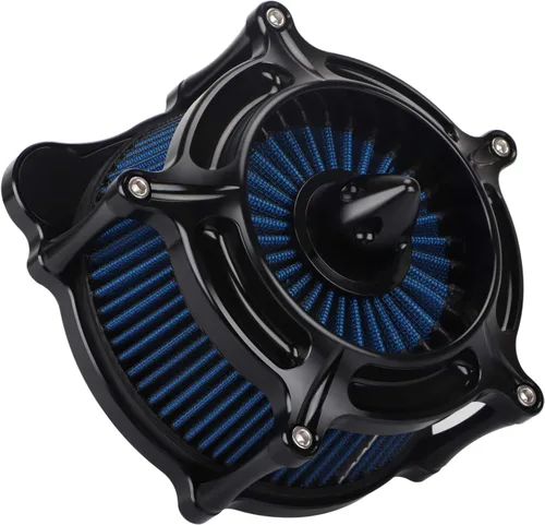 Miniatura 9 de Filtro de entrada azul con filtro de aire de corte en contraste compatible con Harley Dyna 1993-2016, Softail 1993-2015, Touring 1993-2007
