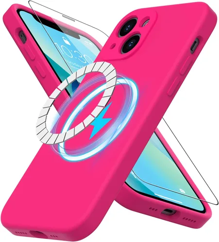 Miniatura 17 de DEENAKIN Funda magnética de silicona para iPhone 12 Pro con protector de pantalla, compatible con MagSafe, protección de cámara, funda protectora