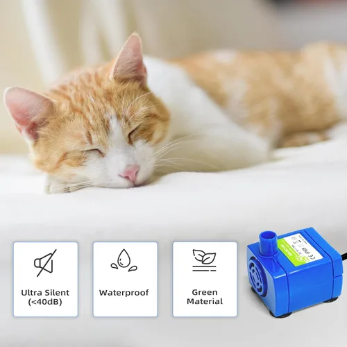 Miniatura 3 de Bomba de agua sumergible IP68 DR-DC160 para fuente de agua de gato BaoFum para cerámica Tritone, acero inoxidable, tapa de flor redonda, fuentes