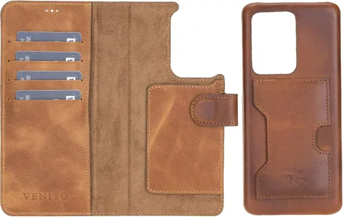Miniatura 97 de Venito Florence - Funda de piel compatible con Samsung Galaxy S9, extra segura con bloqueo RFID, cartera desmontable para teléfono (gris decolorado)